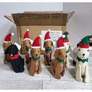 Christmas Santa Dog Lot Of 21 Plush Stuffed Animal  5.5"‎ Height NEW Target